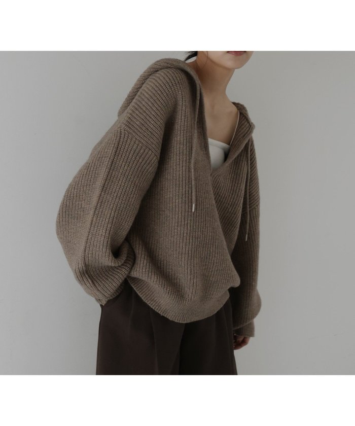 【ヘラム/hellam】のフード付きニットプルオーバー インテリア・キッズ・メンズ・レディースファッション・服の通販 founy(ファニー) https://founy.com/ ファッション Fashion レディースファッション Fashion for Women トップス・カットソー Cut & Sew Tops ニット Knit Tops & Sweaters カジュアルプルオーバー・ニットトップス Pullovers & Knit Tops / Casual Pullovers |ID: prp329100004793535 ipo3291000000034781199