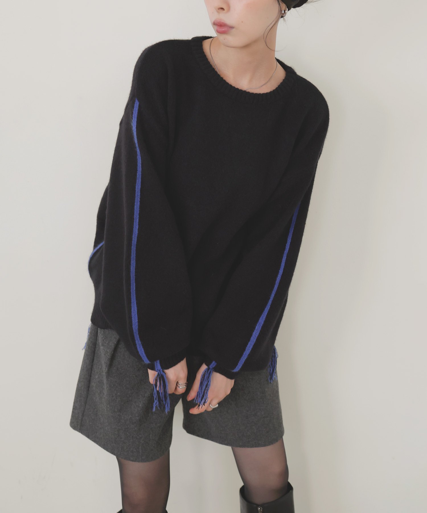 【リアン/Lian】のバイカラーラインニットプルオーバー インテリア・キッズ・メンズ・レディースファッション・服の通販 founy(ファニー) 　ファッション　Fashion　レディースファッション　Fashion for Women　トップス・カットソー　Cut & Sew Tops　ニット　Knit Tops & Sweaters　カジュアルプルオーバー・ニットトップス　Pullovers & Knit Tops / Casual Pullovers　ブラック|ID: prp329100004793538 ipo3291000000034781225