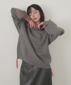 【リアン/Lian】のバイカラーラインニットプルオーバー チャコールグレー|ID: prp329100004793538 ipo3291000000034936465