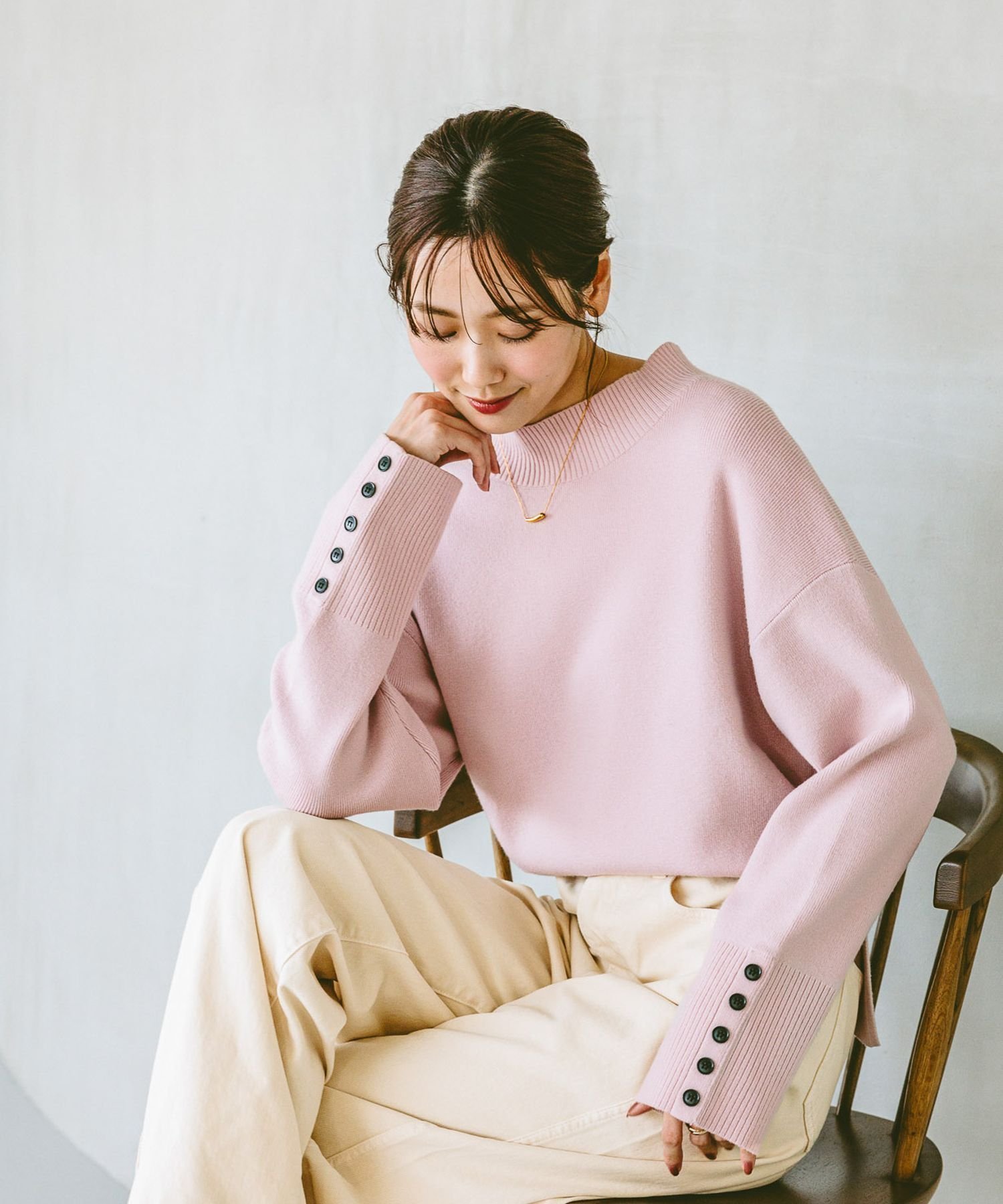 【グローバルワーク/GLOBAL WORK】のメルティ袖ボタンスタンドプルオーバー/139318 インテリア・キッズ・メンズ・レディースファッション・服の通販 founy(ファニー) 　ファッション　Fashion　レディースファッション　Fashion for Women　トップス・カットソー　Cut & Sew Tops　カジュアルプルオーバー・ニットトップス　Pullovers & Knit Tops / Casual Pullovers　クロップド　Cropped, Short Length　コンパクト　Compact, Small Size　バランス　Balance, Style Balance　人気　Popular, Best Seller　ライトピンク21|ID: prp329100004793558 ipo3291000000034781365