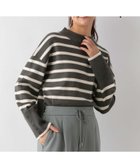 【グローバルワーク/GLOBAL WORK】のメルティ袖ボタンスタンドプルオーバー/139318 チャコール*アイボリー17|ID: prp329100004793558 ipo3291000000034781370