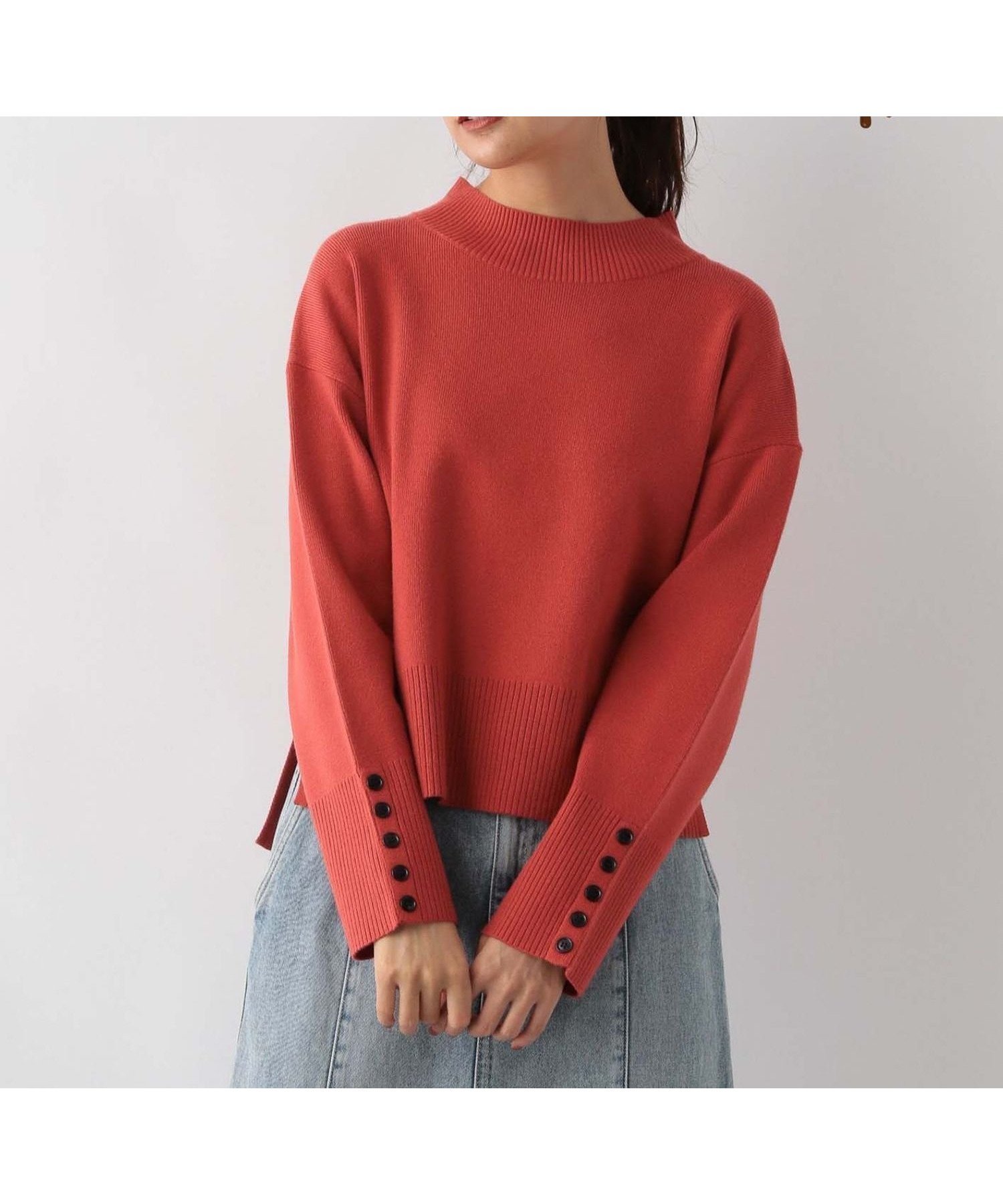 【グローバルワーク/GLOBAL WORK】のメルティ袖ボタンスタンドプルオーバー/139318 インテリア・キッズ・メンズ・レディースファッション・服の通販 founy(ファニー) 　ファッション　Fashion　レディースファッション　Fashion for Women　トップス・カットソー　Cut & Sew Tops　カジュアルプルオーバー・ニットトップス　Pullovers & Knit Tops / Casual Pullovers　クロップド　Cropped, Short Length　コンパクト　Compact, Small Size　バランス　Balance, Style Balance　人気　Popular, Best Seller　ポピーレッド36|ID: prp329100004793558 ipo3291000000034781371