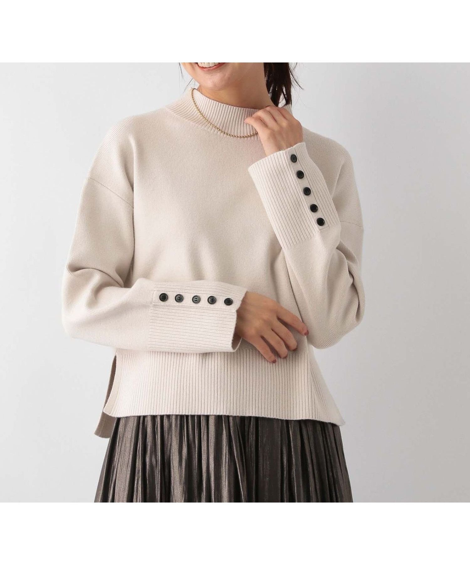 【グローバルワーク/GLOBAL WORK】のメルティ袖ボタンスタンドプルオーバー/139318 インテリア・キッズ・メンズ・レディースファッション・服の通販 founy(ファニー) 　ファッション　Fashion　レディースファッション　Fashion for Women　トップス・カットソー　Cut & Sew Tops　カジュアルプルオーバー・ニットトップス　Pullovers & Knit Tops / Casual Pullovers　クロップド　Cropped, Short Length　コンパクト　Compact, Small Size　バランス　Balance, Style Balance　人気　Popular, Best Seller　パールグレージュ51|ID: prp329100004793558 ipo3291000000034781372
