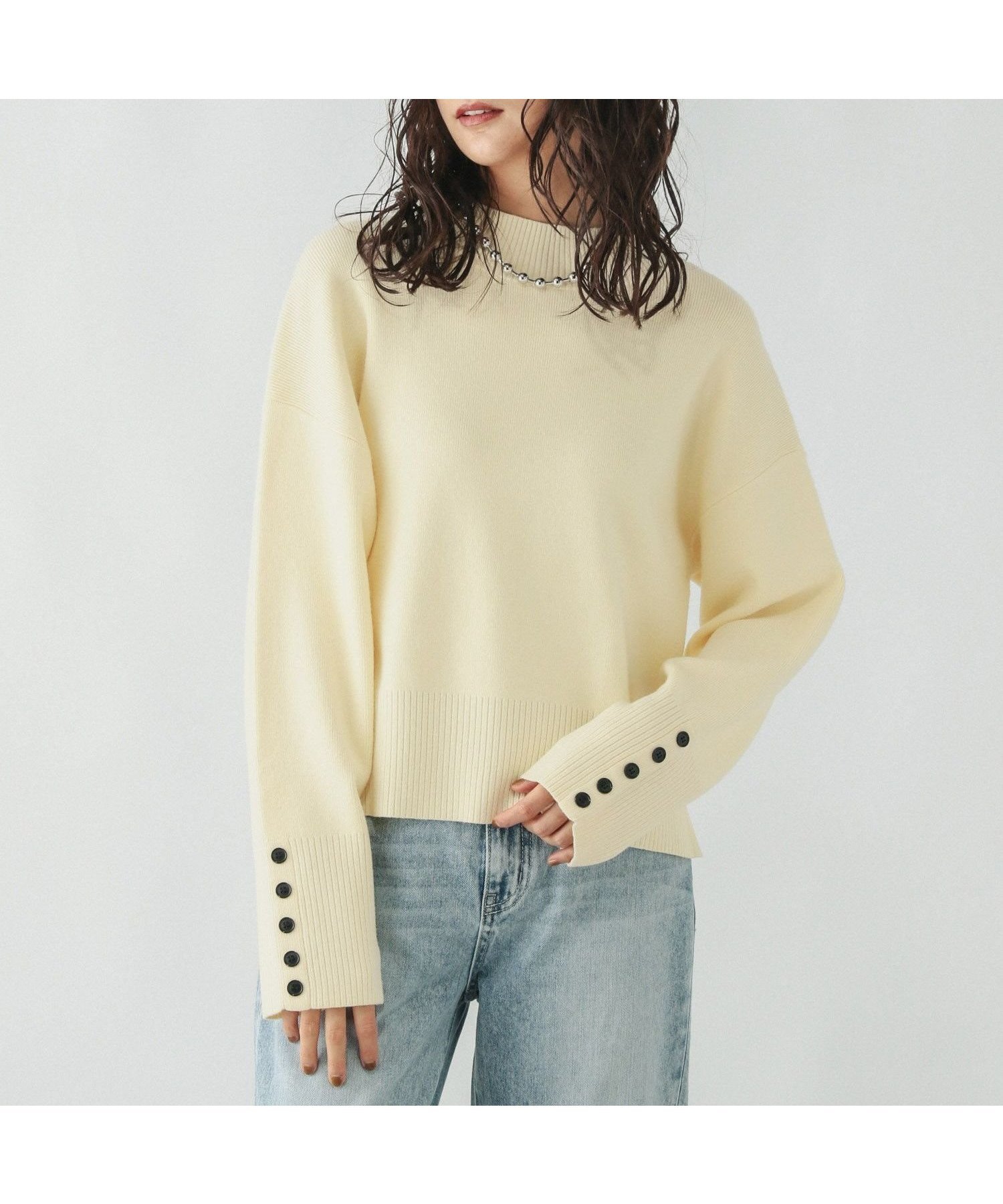 【グローバルワーク/GLOBAL WORK】のメルティ袖ボタンスタンドプルオーバー/139318 インテリア・キッズ・メンズ・レディースファッション・服の通販 founy(ファニー) 　ファッション　Fashion　レディースファッション　Fashion for Women　トップス・カットソー　Cut & Sew Tops　カジュアルプルオーバー・ニットトップス　Pullovers & Knit Tops / Casual Pullovers　クロップド　Cropped, Short Length　コンパクト　Compact, Small Size　バランス　Balance, Style Balance　人気　Popular, Best Seller　ライトイエロー61|ID: prp329100004793558 ipo3291000000034781374