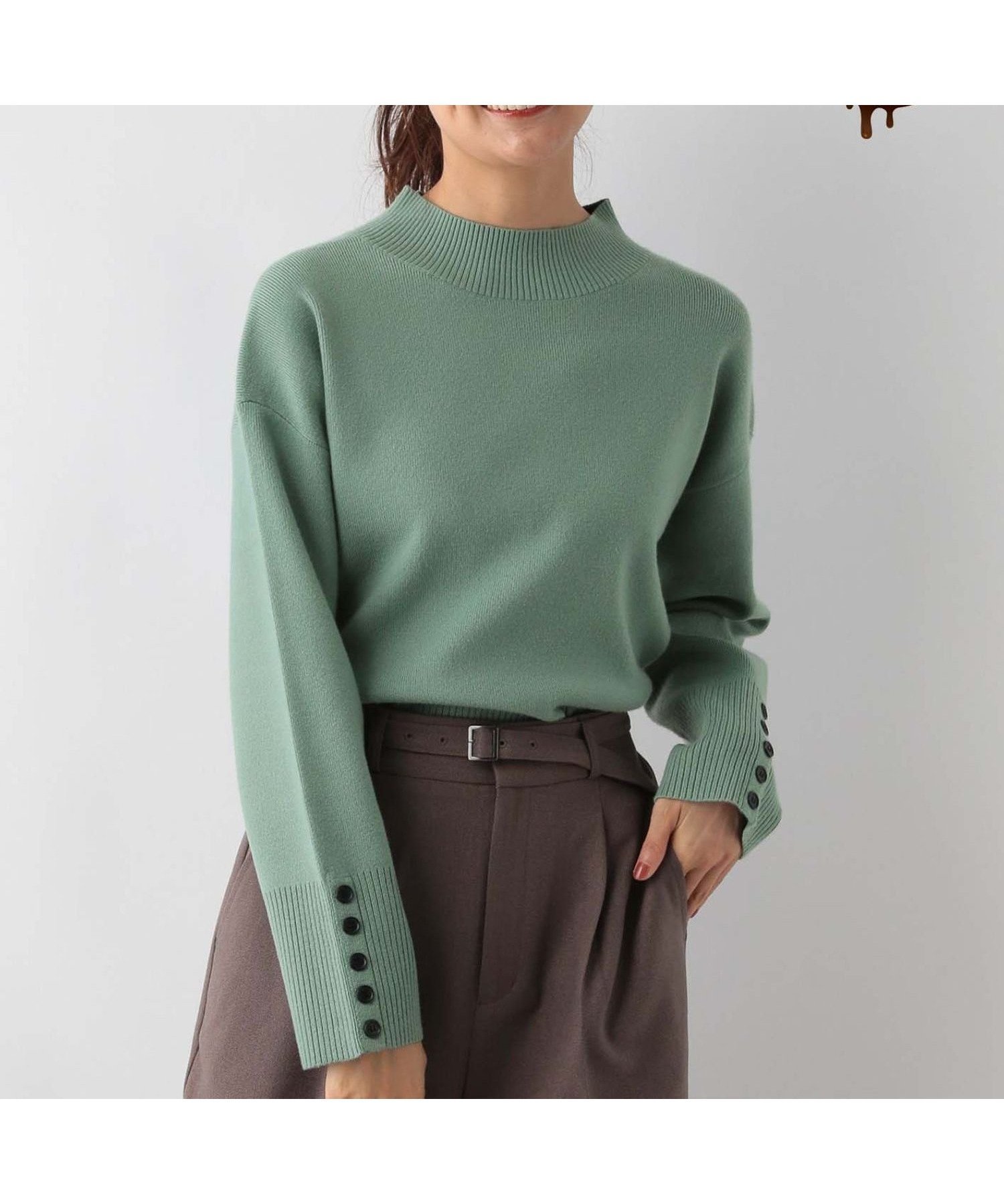 【グローバルワーク/GLOBAL WORK】のメルティ袖ボタンスタンドプルオーバー/139318 インテリア・キッズ・メンズ・レディースファッション・服の通販 founy(ファニー) 　ファッション　Fashion　レディースファッション　Fashion for Women　トップス・カットソー　Cut & Sew Tops　カジュアルプルオーバー・ニットトップス　Pullovers & Knit Tops / Casual Pullovers　クロップド　Cropped, Short Length　コンパクト　Compact, Small Size　バランス　Balance, Style Balance　人気　Popular, Best Seller　くすみグリーン74|ID: prp329100004793558 ipo3291000000034781376