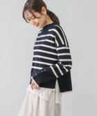 【グローバルワーク/GLOBAL WORK】のメルティ袖ボタンスタンドプルオーバー/139318 ネイビー*アイボリーボーダー88|ID: prp329100004793558 ipo3291000000034781381