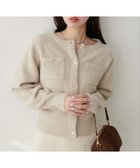 【ナチュラルクチュール/natural couture】のスフレヤーン金釦ポケ付きカーディガン ライトベージュ|ID: prp329100004793598 ipo3291000000034781687