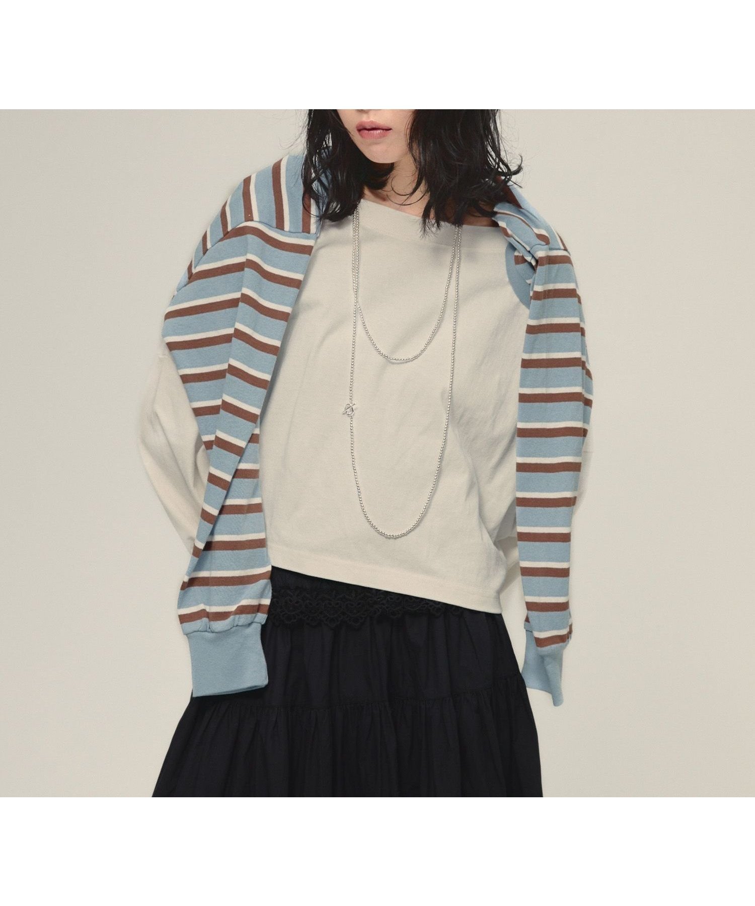 【ジーナシス/JEANASiS】のBorder Bolero Cardigan インテリア・キッズ・メンズ・レディースファッション・服の通販 founy(ファニー) 　ファッション　Fashion　レディースファッション　Fashion for Women　トップス・カットソー　Cut & Sew Tops　カーディガン・羽織り　Layered Style Cardigans　おすすめ　Recommended / Our Picks　カーディガン　Cardigan, Knitwear　ノースリーブ　Sleeveless, No-Sleeve　ベーシック　Basic, Essential　ボレロ　Bolero, Short Cardigan　ボーダー　Border, Stripe　無地　Plain, Solid Color　秋　Autumn　ブルー系その他|ID: prp329100004793645 ipo3291000000034781960