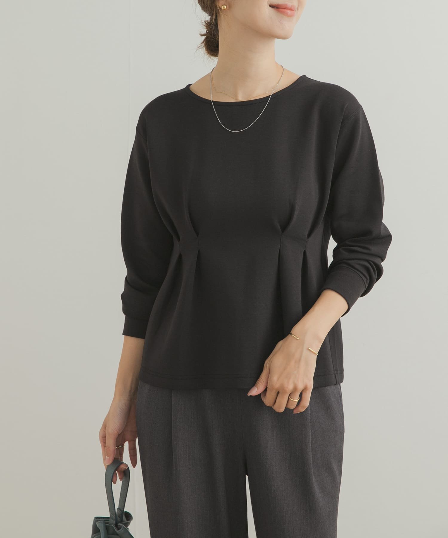 【アーバンリサーチ ドアーズ/URBAN RESEARCH DOORS】のライトダンボールウエストタックプルオーバー インテリア・キッズ・メンズ・レディースファッション・服の通販 founy(ファニー) ファッション Fashion レディースファッション Fashion for Women トップス・カットソー Cut & Sew Tops カジュアルプルオーバー・ニットトップス Pullovers & Knit Tops / Casual Pullovers 2025年 2025 2025-2026秋冬・A/W Autumn/Winter 2025–26 AW25–26 冬 Winter / This Winter なめらか Smooth, Silky Texture コーデュロイ Corduroy, Cord Fabric デニム Denim, Jeans Material ボトム Bottoms, Lower Wear リラックス Relax, Relaxed Fit エレガント 上品 Elegant A/W・秋冬 Autumn/Winter ブラック|ID: prp329100004793653 ipo3291000000034781994