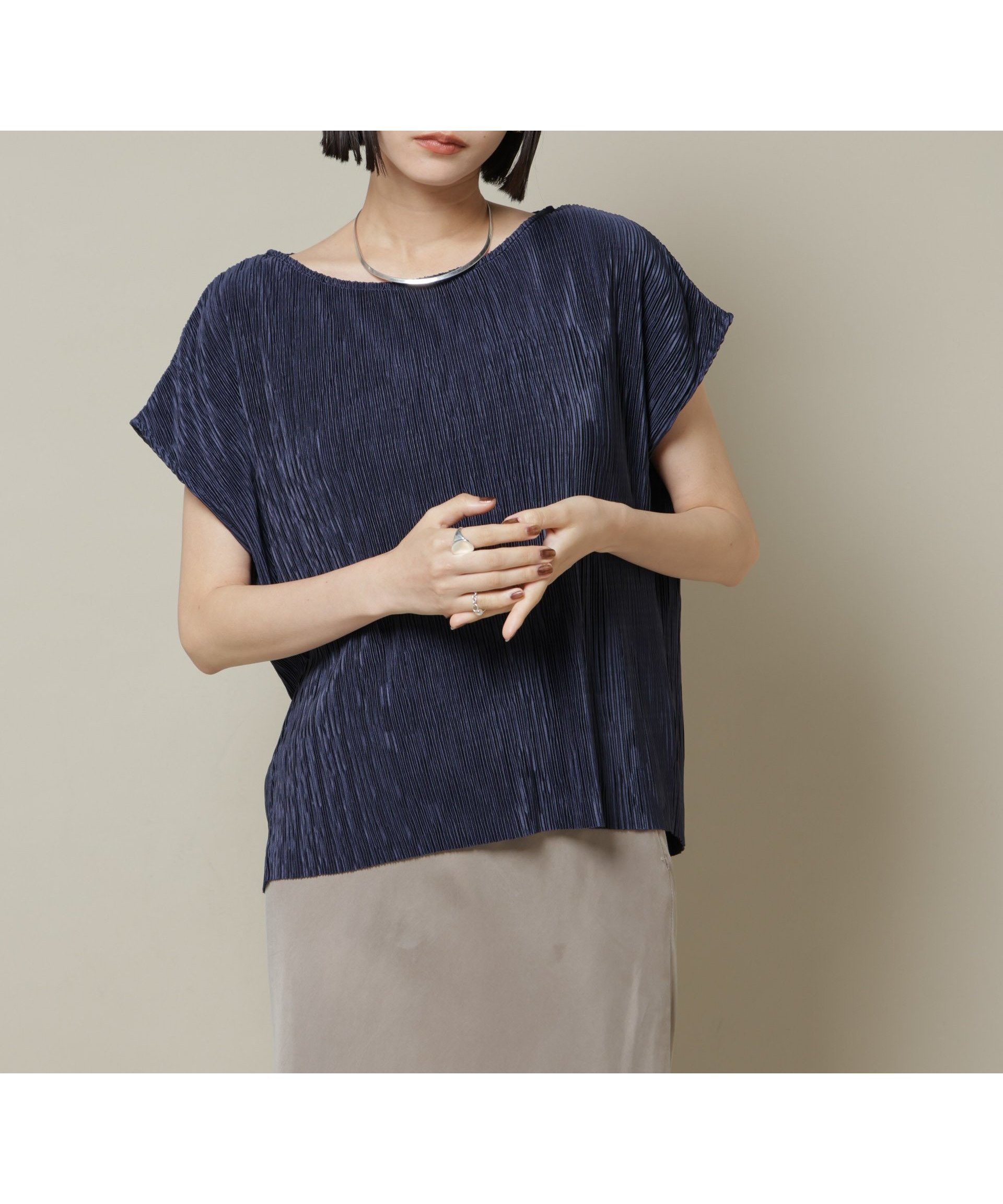 【ナノ ユニバース/nano universe】のランダムプリーツカットフレンチスリーブトップス(セットアップ可) インテリア・キッズ・メンズ・レディースファッション・服の通販 founy(ファニー) ファッション Fashion レディースファッション Fashion for Women トップス・カットソー Cut & Sew Tops セットアップ Matching Sets レディーストップス・ブラウス Tops & Blouses / Assorted Women's Tops インナー Innerwear オケージョン Occasion Wear カットソー Cut and Sewn Top シンプル Simple, Minimal ジャケット Jacket, Outerwear スリーブ Sleeve, Long Sleeve / Short Sleeve セットアップ Set-Up, Coordinated Outfit フレンチ French, French Style プリーツ Pleats, Pleated ベーシック Basic, Essential ボトム Bottoms, Lower Wear ランダム Random, Irregular アウトレット Outlet / Clearance おすすめ Recommended / Our Picks エレガント 上品 Elegant 2025年 2025 2025-2026秋冬・A/W Autumn/Winter 2025–26 AW25–26 ネイビー|ID: prp329100004793668 ipo3291000000034782088