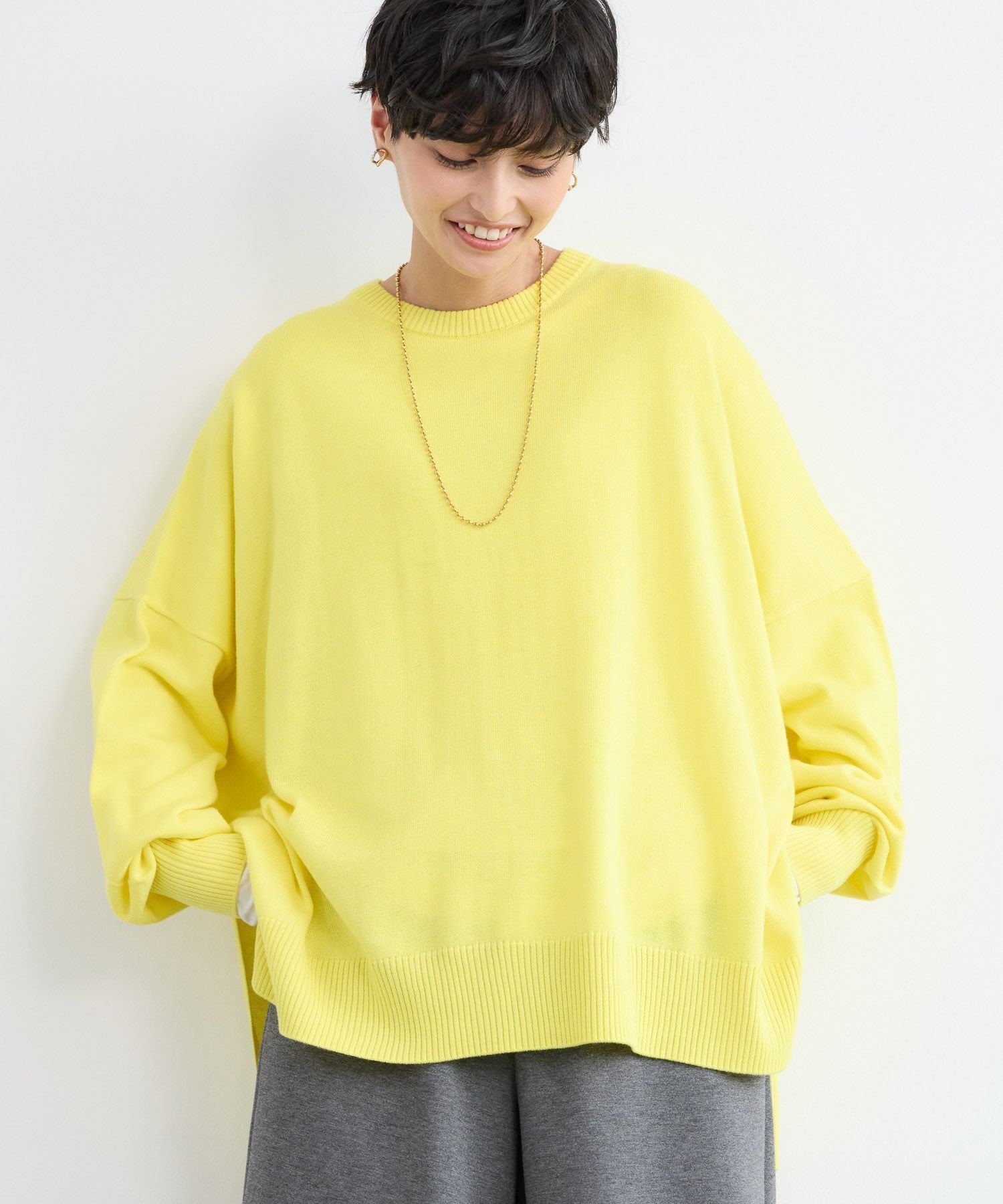 【バンヤードストーム/BARNYARDSTORM】のハイゲージクルーポンチョニット【WEB限定カラー】 インテリア・キッズ・メンズ・レディースファッション・服の通販 founy(ファニー) ファッション Fashion レディースファッション Fashion for Women アウター Coat / Outerwear Collection ポンチョ・ケープコート Ponchos & Capes トップス・カットソー Cut & Sew Tops ニット Knit Tops & Sweaters おすすめ Recommended / Our Picks イエロー Yellow シンプル Simple, Minimal スリット Slit, Slit Detail デニム Denim, Jeans Material ドレープ Drape, Draping Fabric 人気 Popular, Best Seller 防寒 Cold Protection, Winter-Ready イエロー|ID: prp329100004793669 ipo3291000000034929074