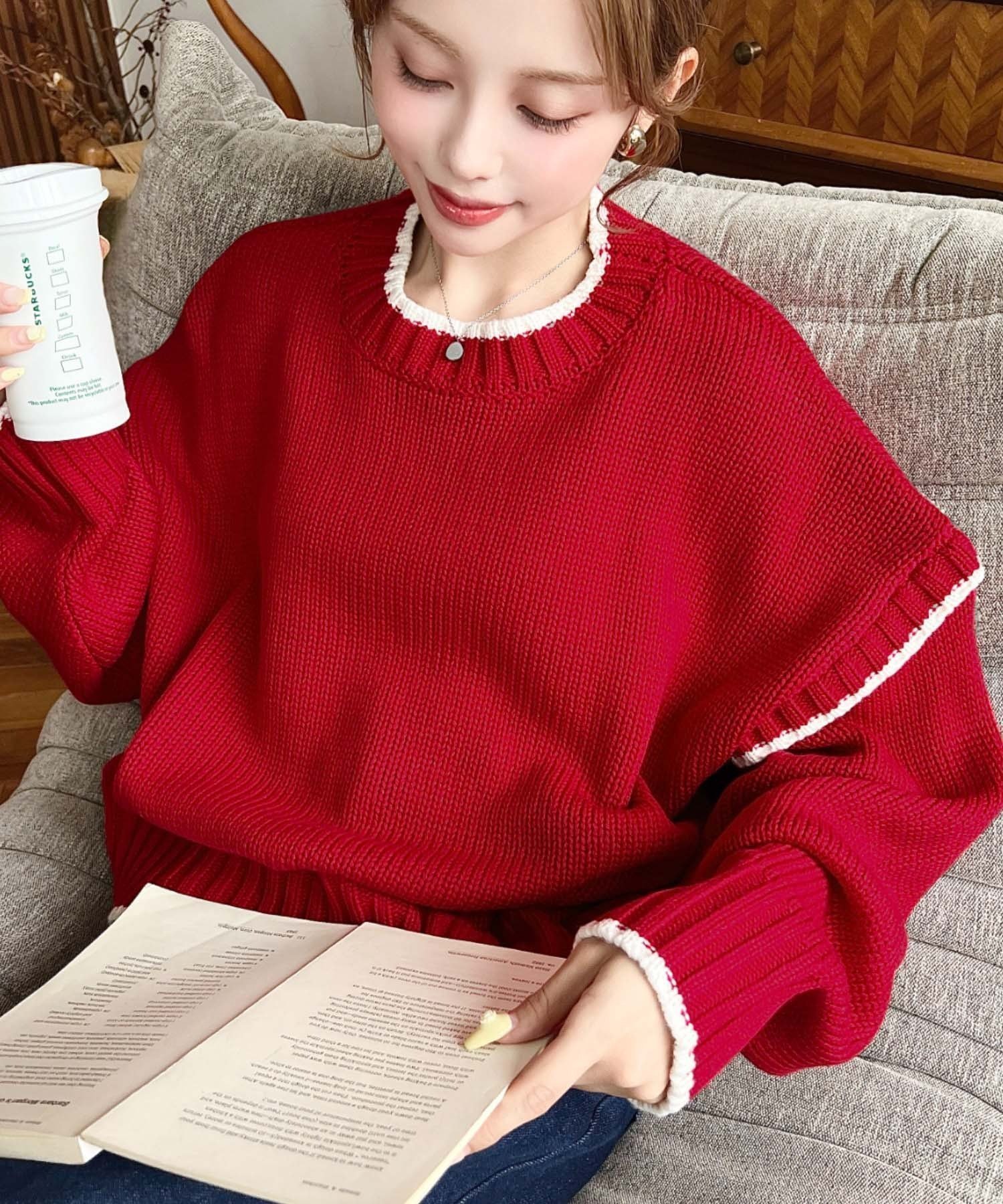 【モーメントプラス/moment+ / MEN】のローゲージ配色ピコ編みニットプルオーバー インテリア・キッズ・メンズ・レディースファッション・服の通販 founy(ファニー) ファッション Fashion メンズファッション Fashion for Men トップス・カットソー Cut & Sew Tops ニット・セーター / 定番トップス Knit Tops & Sweaters ショート Short, Short Length シルバー Silver, Metallic Silver ストレート Straight, Straight Cut スラックス Slacks, Dress Pants スリット Slit, Slit Detail デニム Denim, Jeans Material トレンド Trend, Trending Now 定番 Standard, Basic Item パイピング Piping, Trim Design ベーシック Basic, Essential ワイドリブ Wide Rib, Wide Ribbed Knit 再入荷 Restock / Back in Stock プチプライス・低価格 Affordable / Budget Price レッド|ID: prp329100004793695 ipo3291000000034782298