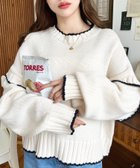 【モーメントプラス/moment+ / MEN】のローゲージ配色ピコ編みニットプルオーバー アイボリー|ID: prp329100004793695 ipo3291000000034950080