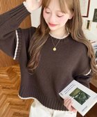 【モーメントプラス/moment+ / MEN】のローゲージ配色ピコ編みニットプルオーバー ブラウン|ID: prp329100004793695 ipo3291000000034950083