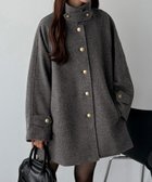 【ジュノア/JUNOAH】のcallautia ゴールドボタンミドルコート ダークグレー|ID: prp329100004793707 ipo3291000000034945688