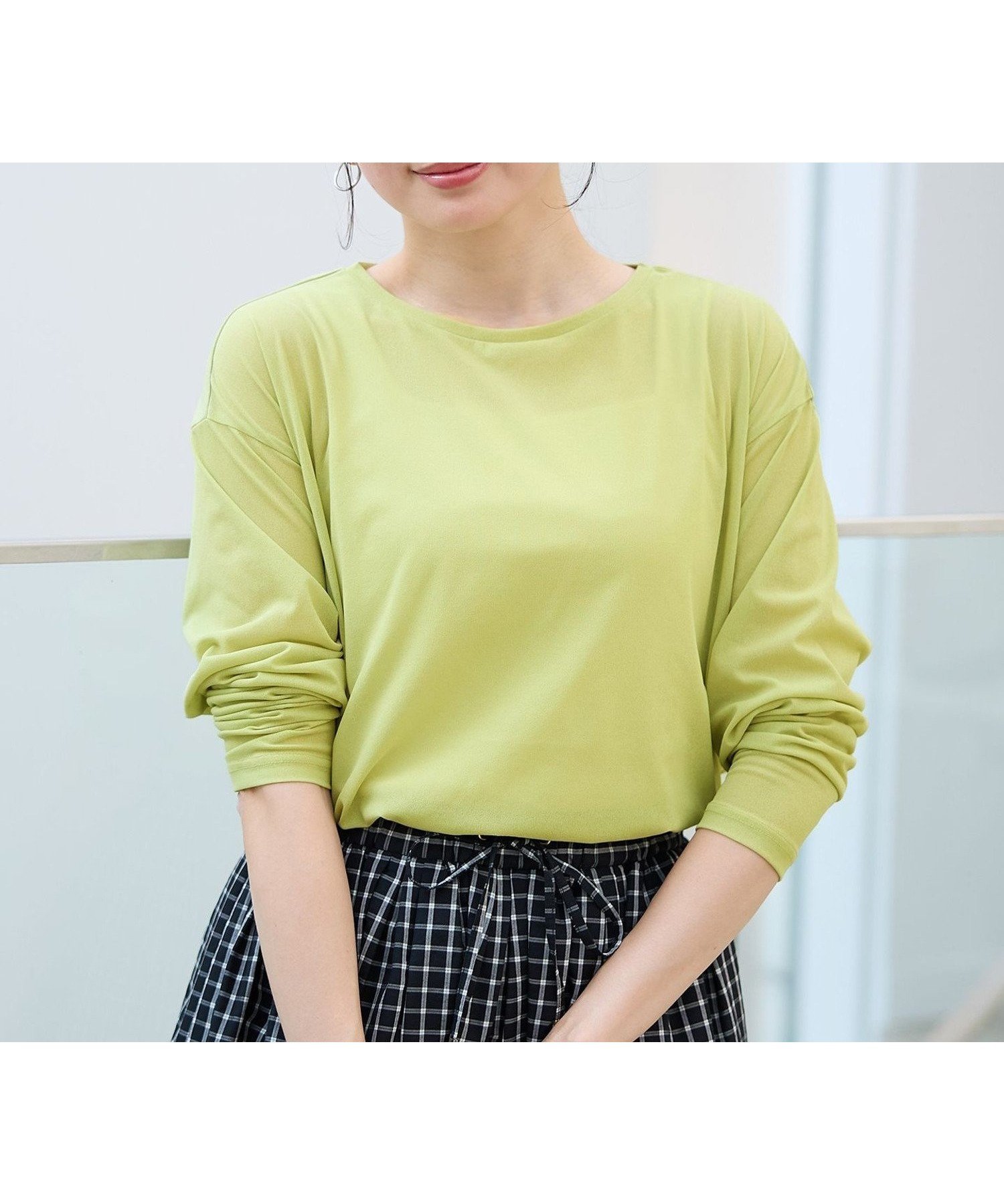 【エニー/ANY】のシア-ラウンドネックTシャツ インテリア・キッズ・メンズ・レディースファッション・服の通販 founy(ファニー) 　ファッション　Fashion　レディースファッション　Fashion for Women　トップス・カットソー　Cut & Sew Tops　シャツ・ブラウス・オフィスカジュアル　Elegant Blouses & Button-Ups　ロングTシャツ・Tシャツ　Longline T-Shirts & Tees　インナー　Innerwear　シアー　Sheer, See-Through　シンプル　Simple, Minimal　デニム　Denim, Jeans Material　トレンド　Trend, Trending Now　ラウンド　Round, Round Neck　ロング　Long, Long-Length　再入荷　Restock / Back in Stock　洗える　Machine Washable　アップルグリーン[060]|ID: prp329100004793708 ipo3291000000034782390