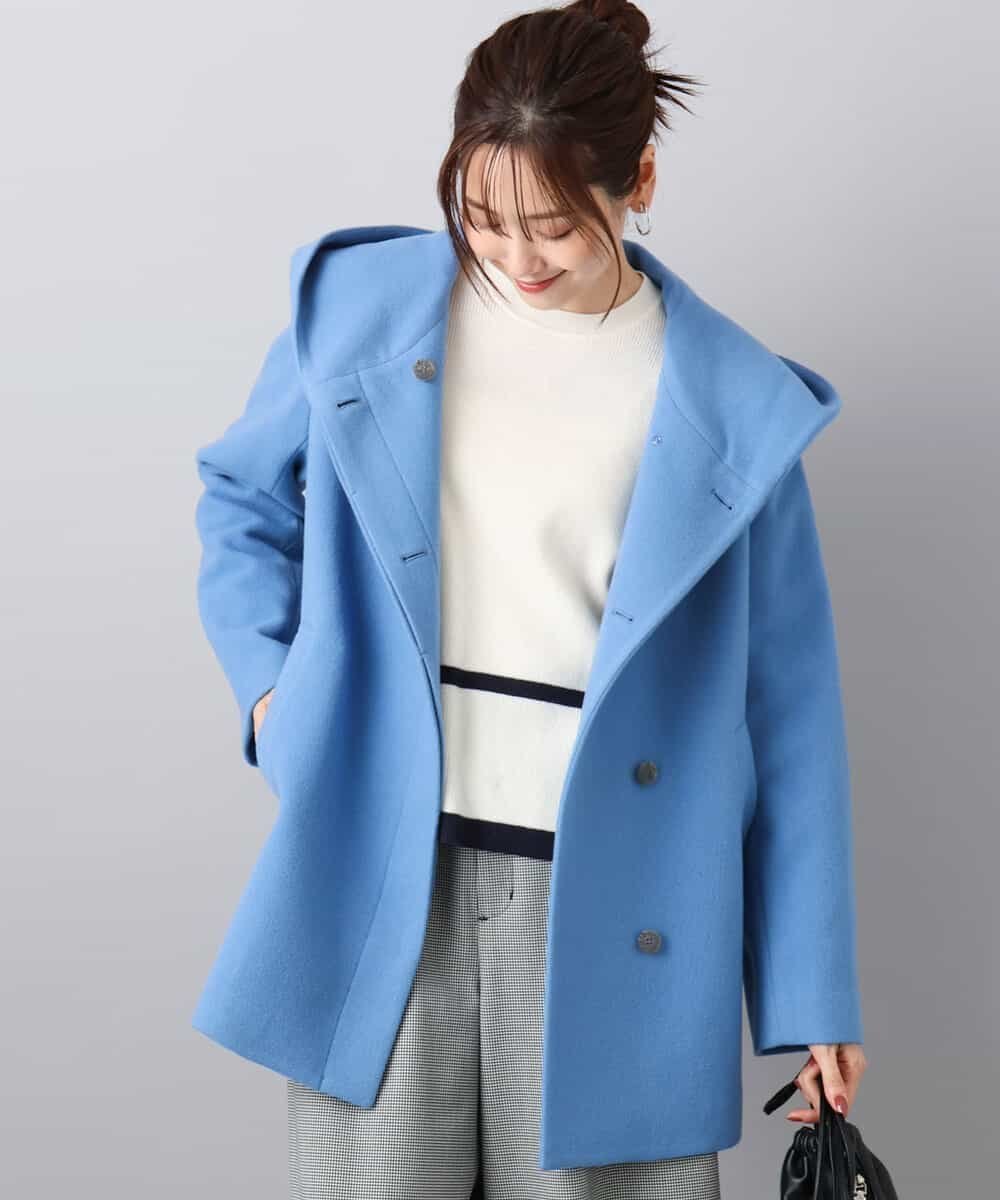 【エムケイ ミッシェルクラン/MK MICHEL KLEIN】の超軽量 エアリアルウール ミドル丈フーデットコート インテリア・キッズ・メンズ・レディースファッション・服の通販 founy(ファニー) ファッション Fashion レディースファッション Fashion for Women アウター Coat / Outerwear Collection コート・ロングコート・ピーコート Long Coats, Peacoats & More 春 Spring 秋 Autumn 軽量 Lightweight, Ultra Light フロント Front, Front Design ボトム Bottoms, Lower Wear ミドル Middle Length, Mid Height 冬 Winter / This Winter 夏 Summer ブルー|ID: prp329100004793735 ipo3291000000035035840