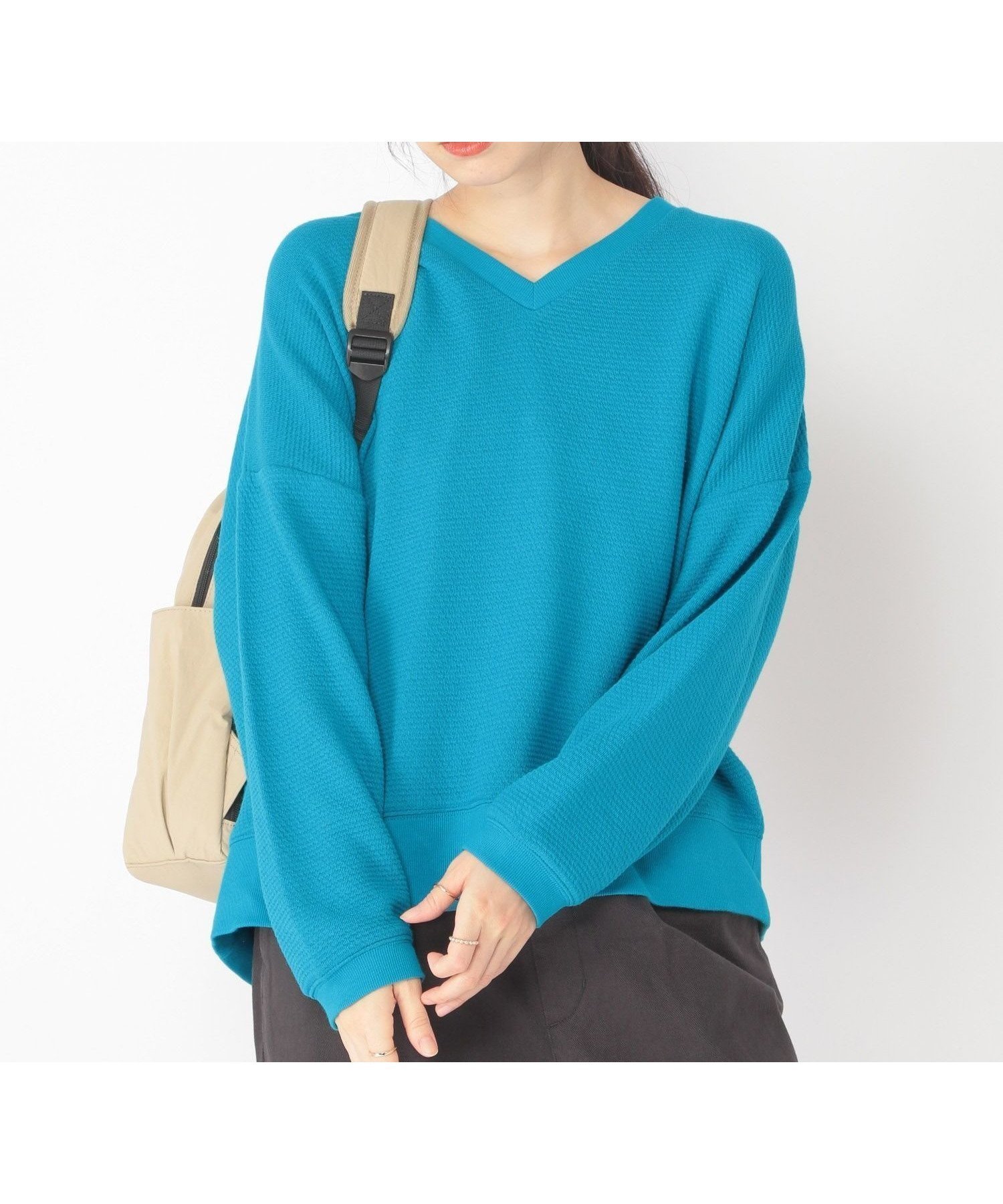 【スタディオ クリップ/studio CLIP】のポコポコVネックプルオーバー インテリア・キッズ・メンズ・レディースファッション・服の通販 founy(ファニー) ファッション Fashion レディースファッション Fashion for Women トップス・カットソー Cut & Sew Tops カジュアルプルオーバー・ニットトップス Pullovers & Knit Tops / Casual Pullovers Vネックトップス V-Neck Tops / V-Cut Neckline Shirts おすすめ Recommended / Our Picks インナー Innerwear カットソー Cut and Sewn Top スカーチョ Skacho, Skirt-Pants デニム Denim, Jeans Material トレンド Trend, Trending Now ワイド Wide, Wide Fit 定番 Standard, Basic Item ブルー80|ID: prp329100004793795 ipo3291000000034782974