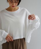 【アンドミー/andme】のソフトフライス 長袖 Tシャツ 《ショート丈 》evernavy エバーネイビー オフホワイト|ID: prp329100004793798 ipo3291000000034782991