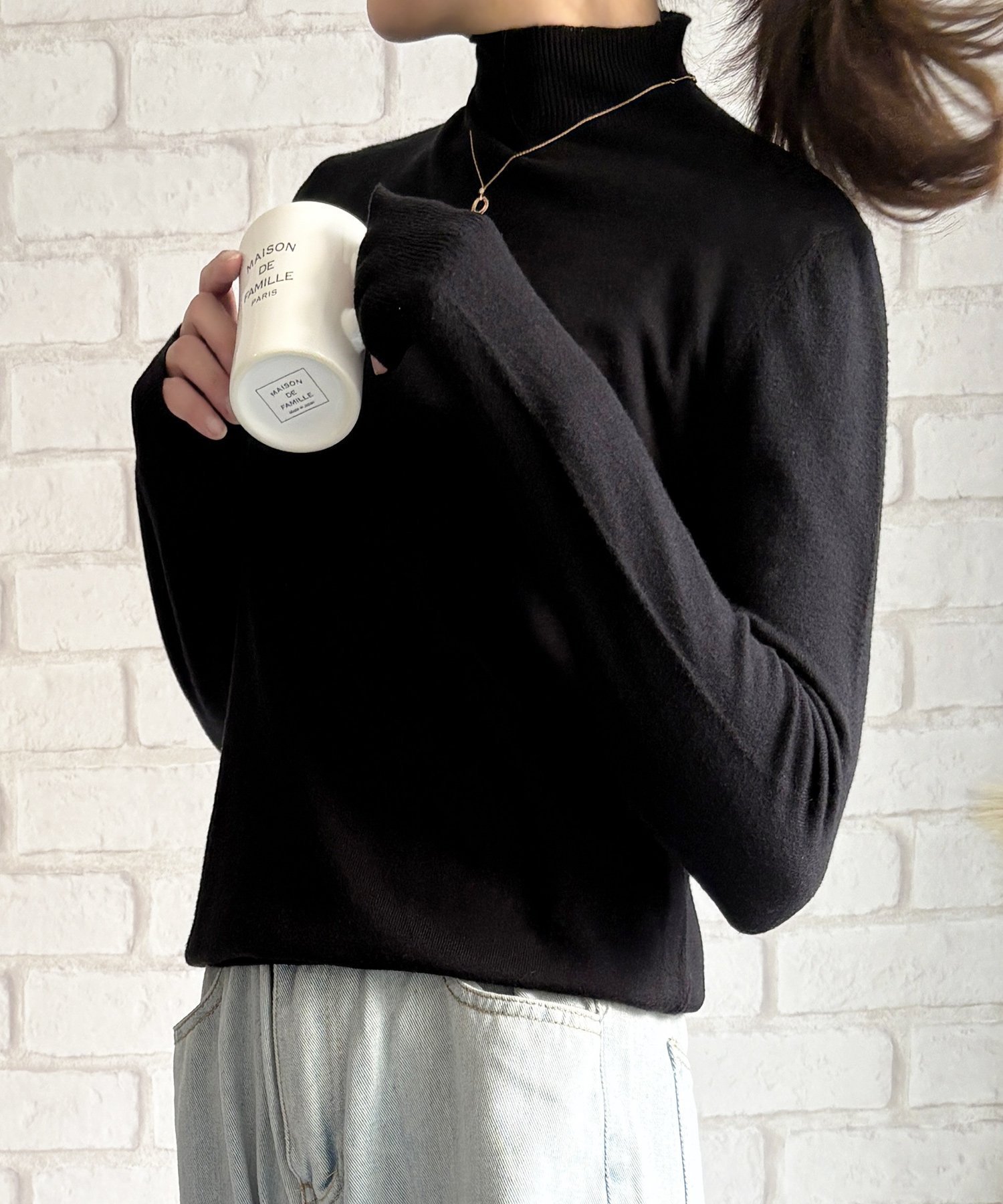 【アミュレット/Amulet】の【Amulet】ハイネック長袖ニットトップス インテリア・キッズ・メンズ・レディースファッション・服の通販 founy(ファニー) 　ファッション　Fashion　レディースファッション　Fashion for Women　トップス・カットソー　Cut & Sew Tops　ニット　Knit Tops & Sweaters　なめらか　Smooth, Silky Texture　インナー　Innerwear　シンプル　Simple, Minimal　ハイネック　High Neck, Mock Neck　長袖　Long Sleeve, Full Sleeve　ブラック|ID: prp329100004793827 ipo3291000000034783162