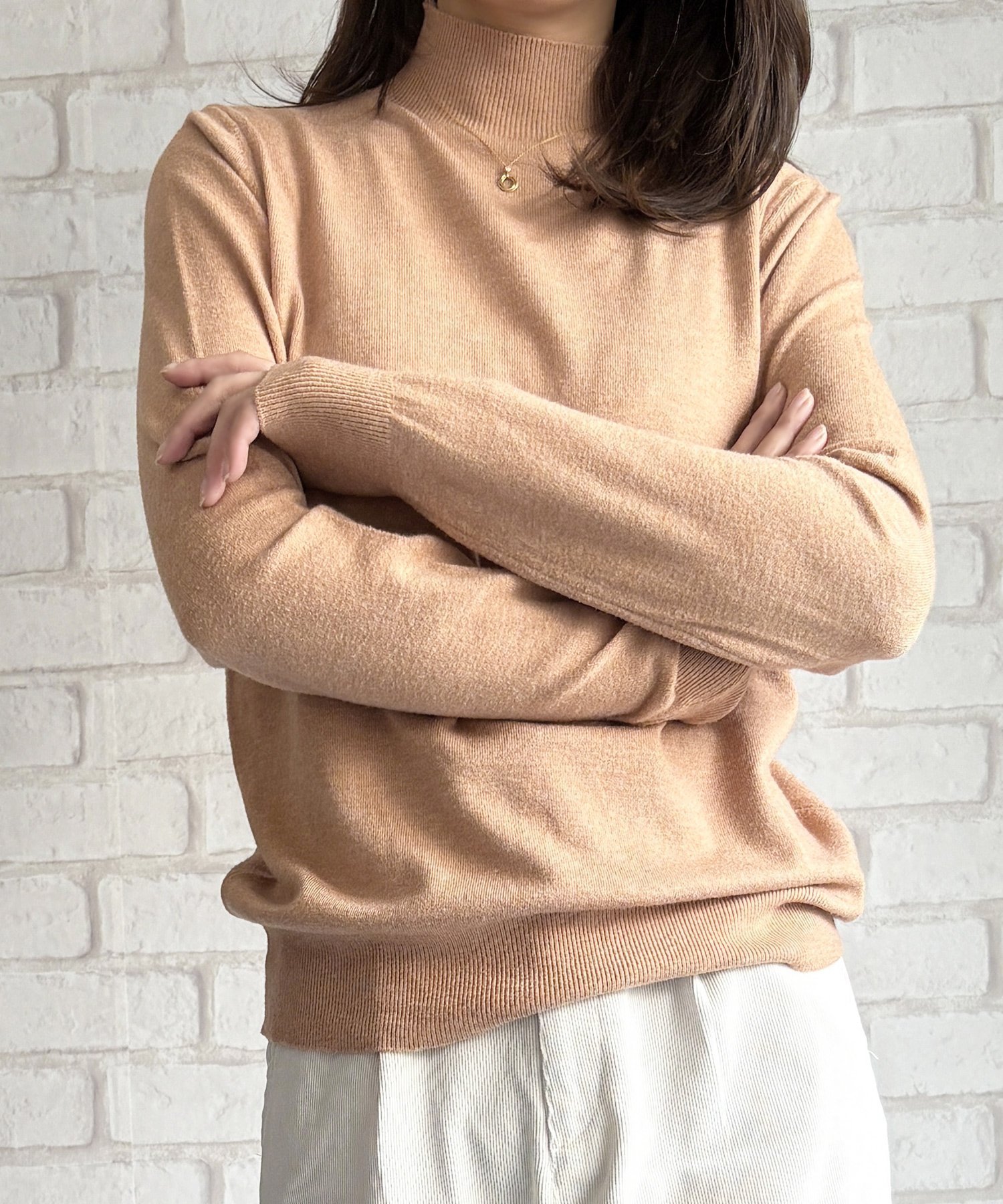 【アミュレット/Amulet】の【Amulet】ハイネック長袖ニットトップス インテリア・キッズ・メンズ・レディースファッション・服の通販 founy(ファニー) 　ファッション　Fashion　レディースファッション　Fashion for Women　トップス・カットソー　Cut & Sew Tops　ニット　Knit Tops & Sweaters　なめらか　Smooth, Silky Texture　インナー　Innerwear　シンプル　Simple, Minimal　ハイネック　High Neck, Mock Neck　長袖　Long Sleeve, Full Sleeve　ブラウン|ID: prp329100004793827 ipo3291000000034783164