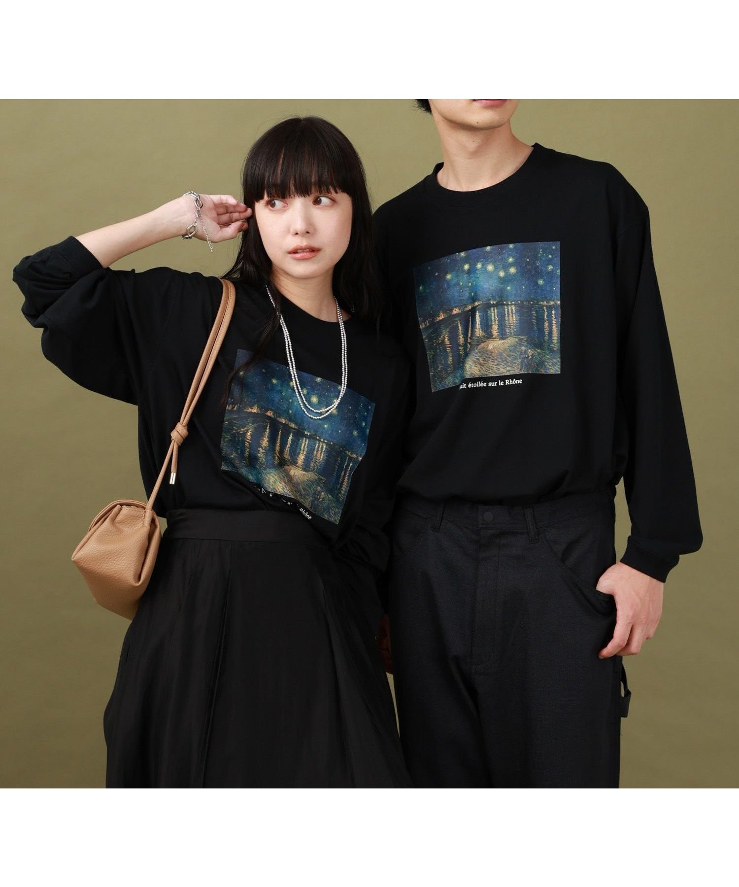 【グローバルワーク/GLOBAL WORK】のATELIER GLOBAL WORK/長袖Tシャツ/591533 インテリア・キッズ・メンズ・レディースファッション・服の通販 founy(ファニー) ファッション Fashion レディースファッション Fashion for Women トップス・カットソー Cut & Sew Tops シャツ・ブラウス・オフィスカジュアル Elegant Blouses & Button-Ups ロングTシャツ・Tシャツ Longline T-Shirts & Tees おすすめ Recommended / Our Picks スラックス Slacks, Dress Pants プリント Print, Printed Pattern リラックス Relax, Relaxed Fit ワイド Wide, Wide Fit 吸水 Absorbent, Quick-Dry 長袖 Long Sleeve, Full Sleeve ブラック*フロントアート09|ID: prp329100004793860 ipo3291000000034783351