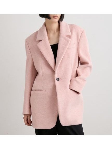 【ミースロエ/MIESROHE】のシャギーシングルジャケット インテリア・キッズ・メンズ・レディースファッション・服の通販 founy(ファニー) 　ファッション　Fashion　レディースファッション　Fashion for Women　アウター　Coat / Outerwear Collection　レディースジャケット・軽アウター　Jackets　ジャケット　Jacket, Outerwear　スマート　Smart, Elegant　ロング　Long, Long-Length　エレガント 上品　Elegant　防寒　Cold Protection, Winter-Ready　PNK[066]|ID: prp329100004793866 ipo3291000000034783376