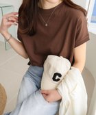 【アンドミー/andme】のUSAコットン 汗染み防止 フレンチスリーブ Tシャツ ブラウン|ID: prp329100004793942 ipo3291000000034783859
