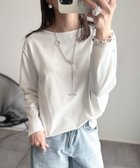 【アンドミー/andme】のキレイ見え ポンチ 長袖 クルーネック トップス オフホワイト|ID: prp329100004793947 ipo3291000000034783886