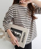 【アンドミー/andme】のキレイ見え ポンチ 長袖 クルーネック トップス グレージュ×ブラック|ID: prp329100004793947 ipo3291000000034783894