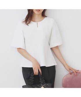 【インデックス/INDEX】の《S-LLサイズ》バルーンスリーブペプラムトップス【洗濯機洗い可/接触冷感/UVケア】 人気、トレンドファッション・服の通販 founy(ファニー) ファッション Fashion レディースファッション Fashion for Women トップス・カットソー Cut & Sew Tops シンプル Simple, Minimal スマート Smart, Elegant スリーブ Sleeve, Long Sleeve / Short Sleeve バルーン Balloon, Balloon Silhouette フォーマル Formal, Dressy フロント Front, Front Design ペプラム Peplum, Flared Hem エレガント 上品 Elegant |ID:prp329100004793959
