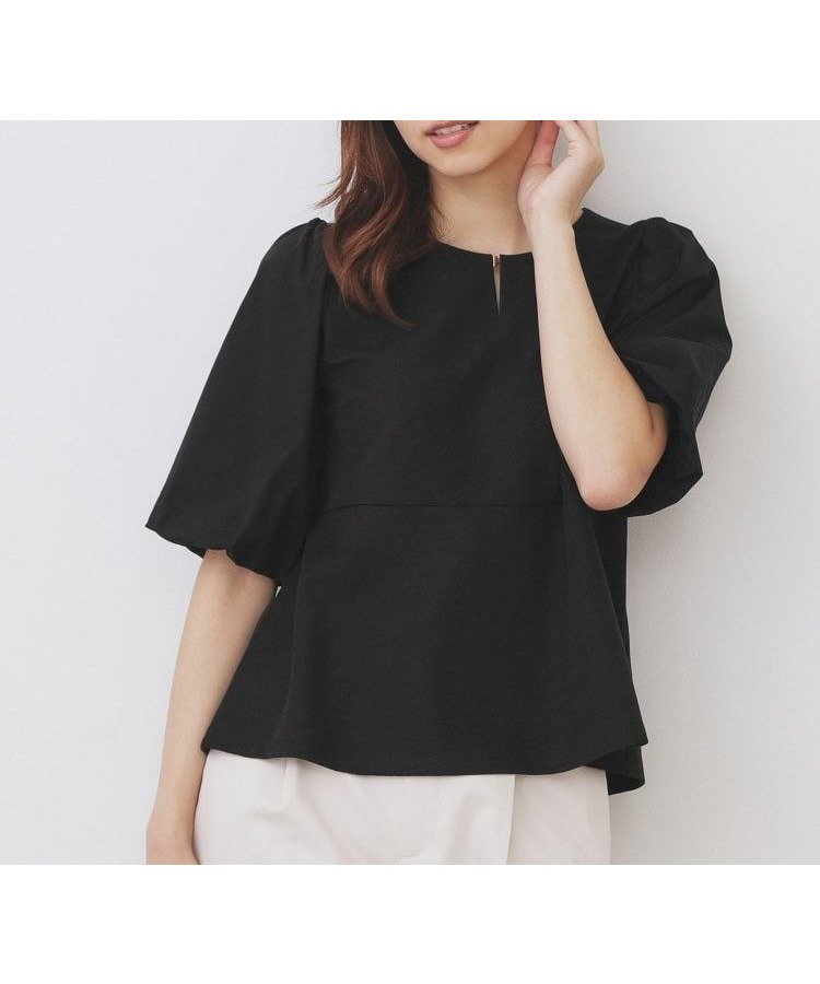 【インデックス/INDEX】の《S-LLサイズ》バルーンスリーブペプラムトップス【洗濯機洗い可/接触冷感/UVケア】 インテリア・キッズ・メンズ・レディースファッション・服の通販 founy(ファニー) ファッション Fashion レディースファッション Fashion for Women トップス・カットソー Cut & Sew Tops シンプル Simple, Minimal スマート Smart, Elegant スリーブ Sleeve, Long Sleeve / Short Sleeve バルーン Balloon, Balloon Silhouette フォーマル Formal, Dressy フロント Front, Front Design ペプラム Peplum, Flared Hem エレガント 上品 Elegant ブラック|ID: prp329100004793959 ipo3291000000035180232