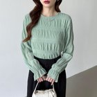 【ココモモ/COCOMOMO】の【新色登場!】 透け感シャーリング ブラウス シフォン フリル ラウンドネック 人気、トレンドファッション・服の通販 founy(ファニー) ファッション Fashion レディースファッション Fashion for Women トップス・カットソー Cut & Sew Tops シャツ・ブラウス・オフィスカジュアル Elegant Blouses & Button-Ups シアー Sheer, See-Through シフォン Chiffon, Lightweight Fabric シャーリング Shirring, Ruched フリル Frill, Ruffle ラウンド Round, Round Neck thumbnail グリーン|ID: prp329100004793960 ipo3291000000034901569