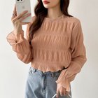 【ココモモ/COCOMOMO】の【新色登場!】 透け感シャーリング ブラウス シフォン フリル ラウンドネック 人気、トレンドファッション・服の通販 founy(ファニー) ファッション Fashion レディースファッション Fashion for Women トップス・カットソー Cut & Sew Tops シャツ・ブラウス・オフィスカジュアル Elegant Blouses & Button-Ups シアー Sheer, See-Through シフォン Chiffon, Lightweight Fabric シャーリング Shirring, Ruched フリル Frill, Ruffle ラウンド Round, Round Neck thumbnail ピンク|ID: prp329100004793960 ipo3291000000034901572