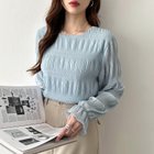 【ココモモ/COCOMOMO】の【新色登場!】 透け感シャーリング ブラウス シフォン フリル ラウンドネック 人気、トレンドファッション・服の通販 founy(ファニー) ファッション Fashion レディースファッション Fashion for Women トップス・カットソー Cut & Sew Tops シャツ・ブラウス・オフィスカジュアル Elegant Blouses & Button-Ups シアー Sheer, See-Through シフォン Chiffon, Lightweight Fabric シャーリング Shirring, Ruched フリル Frill, Ruffle ラウンド Round, Round Neck thumbnail スカイブルー|ID: prp329100004793960 ipo3291000000034901574