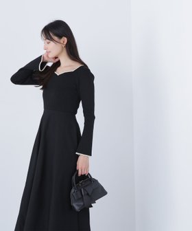 【ナチュラル ビューティー ベーシック/NATURAL BEAUTY BASIC】のバイカラーハートネックニットワンピース 人気、トレンドファッション・服の通販 founy(ファニー) ファッション Fashion レディースファッション Fashion for Women ワンピース Dresses ニットワンピース Knit Dresses カフス Cuff Design ストレッチ Stretch, Stretchy Fabric フィット Fit, Slim Fit フレア Flare, Flared リラックス Relax, Relaxed Fit 人気 Popular, Best Seller |ID:prp329100004794006