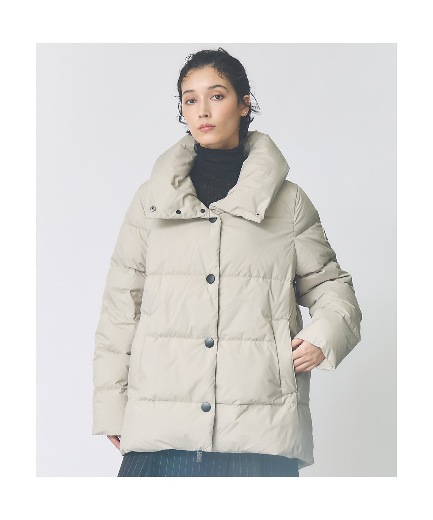 【ルージュヴィフラクレ/Rouge vif la cle】の【PYRENEX / ピレネックス】ELAURA2 / エローラ2 / ダウンジ インテリア・キッズ・メンズ・レディースファッション・服の通販 founy(ファニー) 　ファッション　Fashion　レディースファッション　Fashion for Women　エレガント 上品　Elegant　ジャケット　Jacket, Outerwear　ダウン　Down, Puffer　ドット　Polka Dot, Dot Pattern　ドロップ　Drop Shoulder, Dropped Style　人気　Popular, Best Seller　フランス　France, French　フレア　Flare, Flared　フロント　Front, Front Design　プレミアム　Premium, High-End　ボトム　Bottoms, Lower Wear　防寒　Cold Protection, Winter-Ready　マフラー　Scarf, Muffler　ミドル　Middle Length, Mid Height　ラウンド　Round, Round Neck　リラックス　Relax, Relaxed Fit　グレージュ|ID: prp329100004794019 ipo3291000000034925306