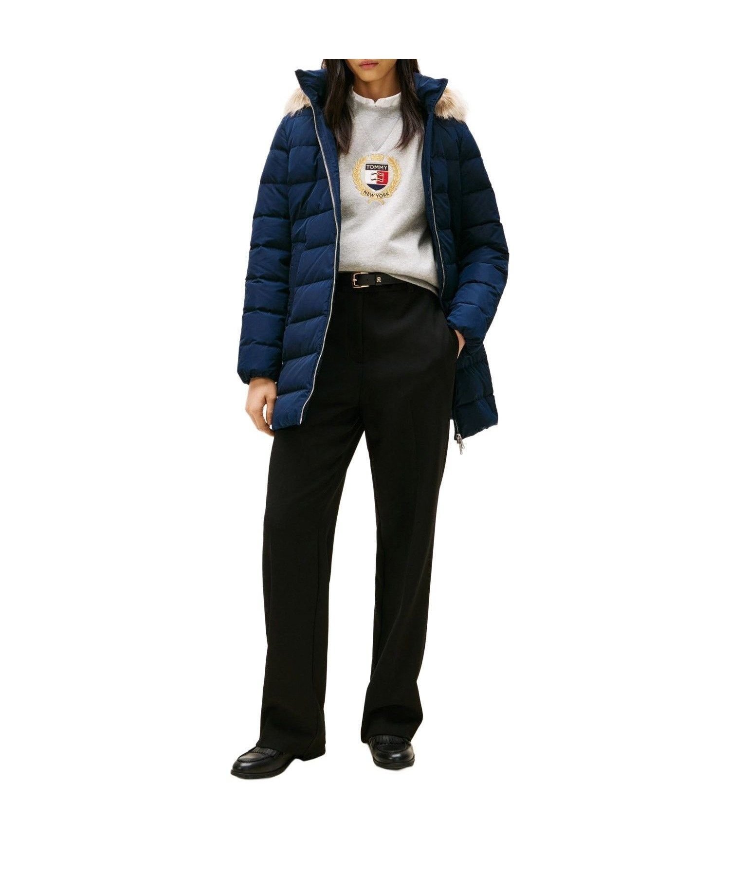 【トミーヒルフィガー/TOMMY HILFIGER】のダウンスリムコートウィズファー インテリア・キッズ・メンズ・レディースファッション・服の通販 founy(ファニー) ファッション Fashion レディースファッション Fashion for Women アウター Coat / Outerwear Collection コート・ロングコート・ピーコート Long Coats, Peacoats & More アメリカン American Style クラシック Classic, Timeless Style ゴルフ Golf スタンド Stand Collar, Upright Stand スリム Slim, Slim Fit ダウン Down, Puffer デニム Denim, Jeans Material ポケット Pocket, Pocket Detail ミドル Middle Length, Mid Height モダン Modern, Contemporary 人気 Popular, Best Seller 防寒 Cold Protection, Winter-Ready ネイビーC1G|ID: prp329100004794034 ipo3291000000034784507