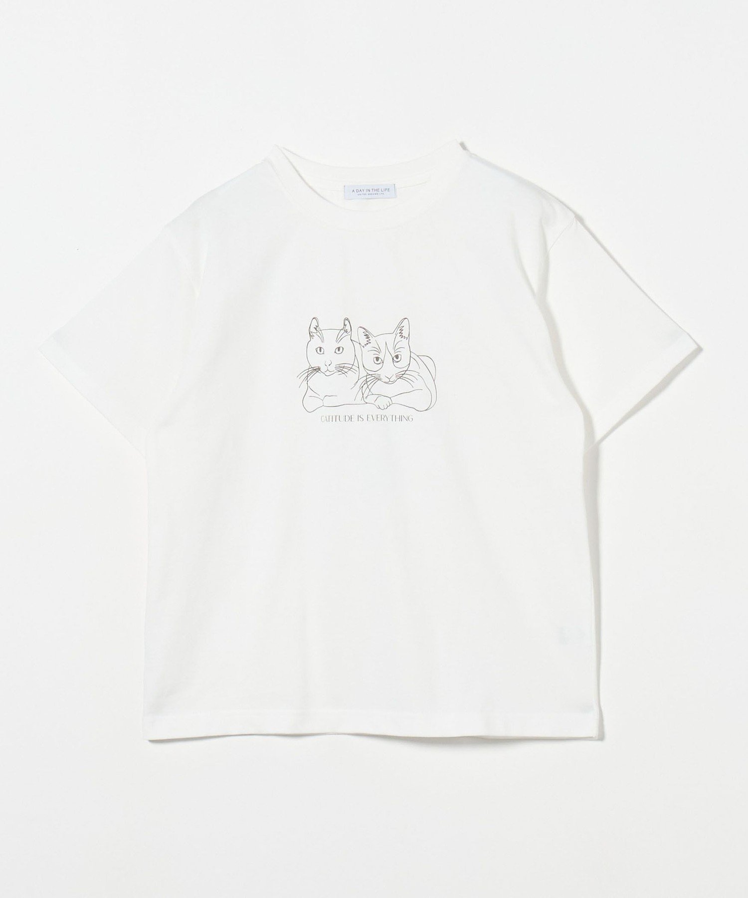 【ユナイテッドアローズ/UNITED ARROWS】のキャットプリントT A DAY IN THE LIFE インテリア・キッズ・メンズ・レディースファッション・服の通販 founy(ファニー) 　ファッション　Fashion　レディースファッション　Fashion for Women　グラフィック　Graphic, Graphic Design　シンプル　Simple, Minimal　スラックス　Slacks, Dress Pants　デニム　Denim, Jeans Material　ネコ　Cat, Feline Motif　猫　Cat, Kitty　プリント　Print, Printed Pattern　ベーシック　Basic, Essential　モチーフ　Motif, Design Theme　モノトーン　Monotone, Black and White　アウトレット　Outlet / Clearance　おすすめ　Recommended / Our Picks　ギフト プレゼント　Gift / Present　その他1|ID: prp329100004794063 ipo3291000000034963783
