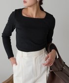 【リラクロ/relaclo】のmitis/スクエアネック細リブロンT ブラック|ID: prp329100004794073 ipo3291000000034784697