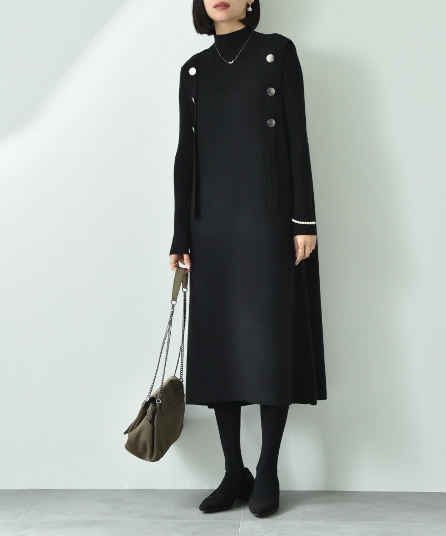 【インタープラネット/INTERPLANET】のリブニット+ニットジャンスカSET インテリア・キッズ・メンズ・レディースファッション・服の通販 founy(ファニー) 　ファッション　Fashion　レディースファッション　Fashion for Women　トップス・カットソー　Cut & Sew Tops　ニット　Knit Tops & Sweaters　ベーシック　Basic, Essential　リブニット　Rib Knit, Ribbed Knit　ブラック|ID: prp329100004794080 ipo3291000000034784719