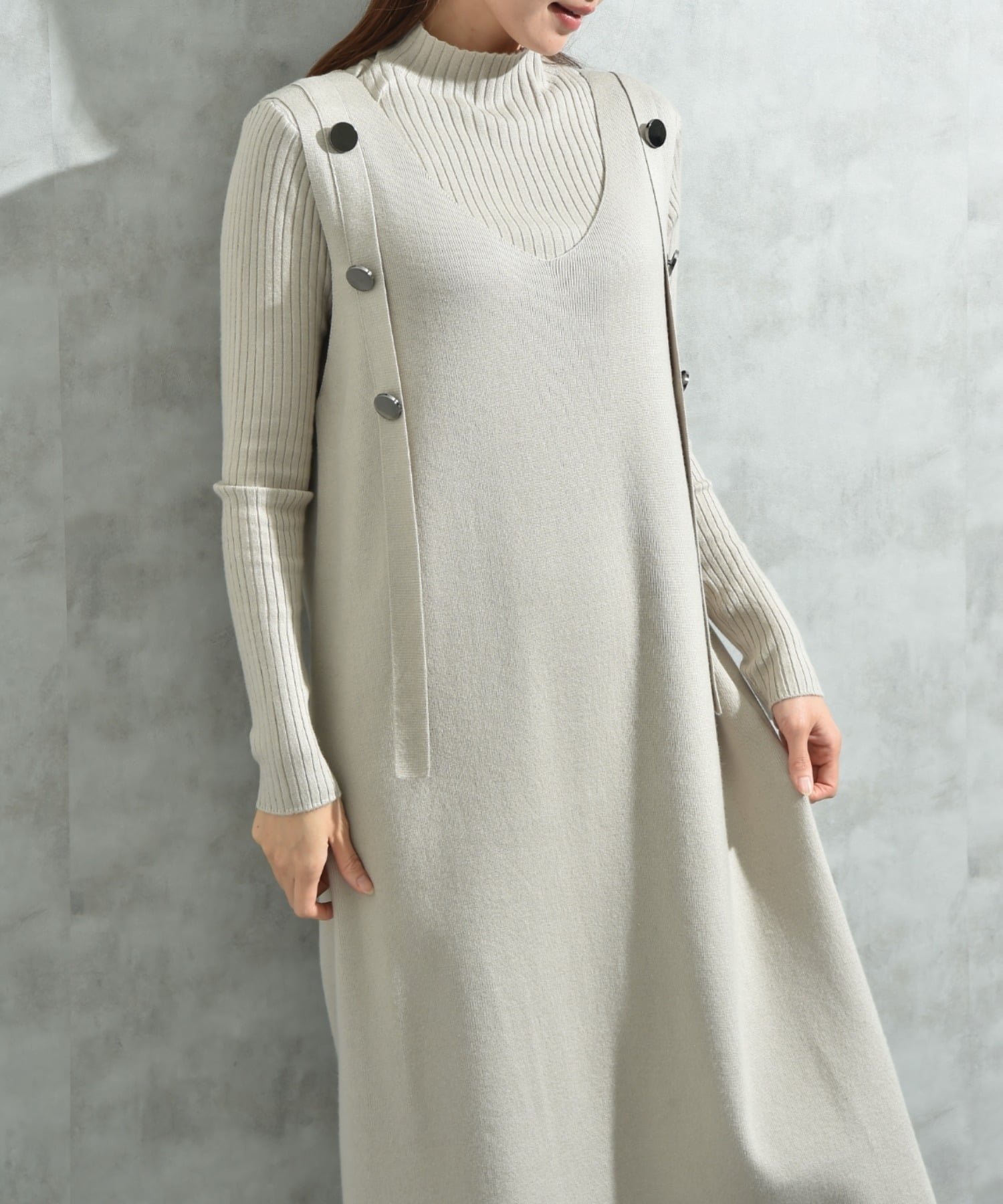 【インタープラネット/INTERPLANET】のリブニット+ニットジャンスカSET インテリア・キッズ・メンズ・レディースファッション・服の通販 founy(ファニー) 　ファッション　Fashion　レディースファッション　Fashion for Women　トップス・カットソー　Cut & Sew Tops　ニット　Knit Tops & Sweaters　ベーシック　Basic, Essential　リブニット　Rib Knit, Ribbed Knit　ベージュ|ID: prp329100004794080 ipo3291000000034784720