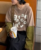 【チャオパニックティピー/CIAOPANIC TYPY】の【UNISEX】レイヤードボーダーロゴロンTEE ブラウン|ID: prp329100004794085 ipo3291000000034784746