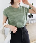 【アンドミー/andme】のコットン フライスフレンチスリーブ リブ トップス ライトグリーン|ID: prp329100004794088 ipo3291000000034784771