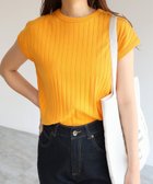 【アンドミー/andme】のコットン フライスフレンチスリーブ リブ トップス オレンジ|ID: prp329100004794088 ipo3291000000034784773