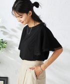 【アー ヴェー ヴェー/a.v.v】の【接触冷感/UVカット/吸水速乾】チュールラッフルスリーブカットソー 人気、トレンドファッション・服の通販 founy(ファニー) ファッション Fashion レディースファッション Fashion for Women トップス・カットソー Cut & Sew Tops カットソー・ベーシックTシャツ Cut-and-Sewn Tops / Stretch Tees & Basics カットソー Cut and Sewn Top 吸水 Absorbent, Quick-Dry チュール Tulip, Tulip Motif 人気 Popular, Best Seller フェミニン Feminine, Girly フレア Flare, Flared 再入荷 Restock / Back in Stock 夏 Summer ビジネス 仕事 通勤 Business / Work / Commuting thumbnail ブラック|ID: prp329100004794093 ipo3291000000034784800