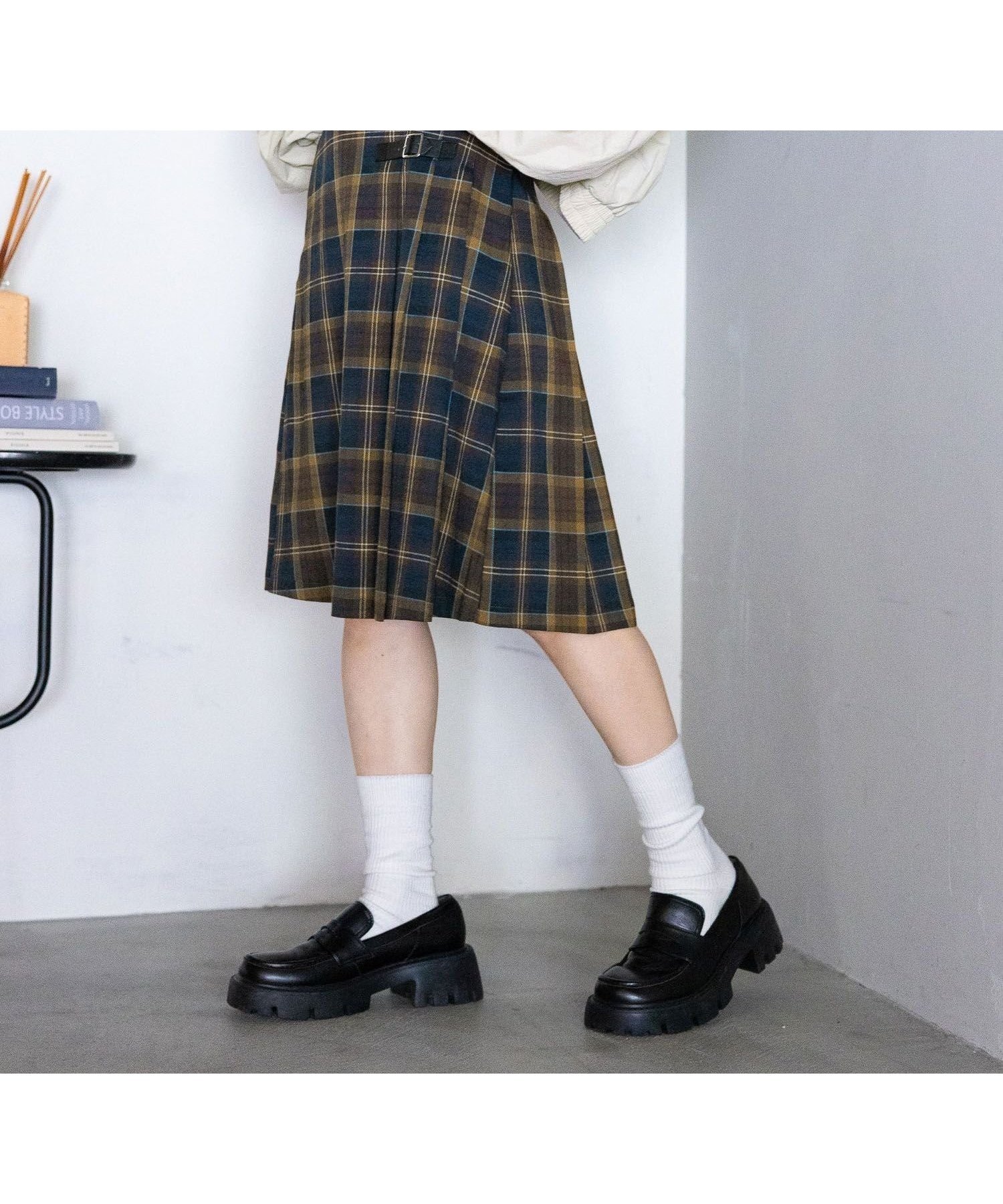 【レイジブルー/RAGEBLUE】の【WOMENS】選べる着丈/Wベルトキルトチェックプリーツスカート インテリア・キッズ・メンズ・レディースファッション・服の通販 founy(ファニー) 　ファッション　Fashion　レディースファッション　Fashion for Women　スカート　Skirts　プリーツスカート / 上品フェミニンスタイル　Pleated Skirts　ベルト&ウエストマーク　Belts & Waist Accessories　インナー　Innerwear　コンパクト　Compact, Small Size　ショート　Short, Short Length　ジャケット　Jacket, Outerwear　スウェット / スエット　Sweatshirt, Sweatwear　スニーカー　Sneakers, Trainers　スラックス　Slacks, Dress Pants　チェック　Check, Plaid, Tartan　デニム　Denim, Jeans Material　定番　Standard, Basic Item　フェイク　Faux, Fake　プリーツ　Pleats, Pleated　ベーシック　Basic, Essential　ミドル　Middle Length, Mid Height　おすすめ　Recommended / Our Picks　ブラウン52|ID: prp329100004794105 ipo3291000000034784866