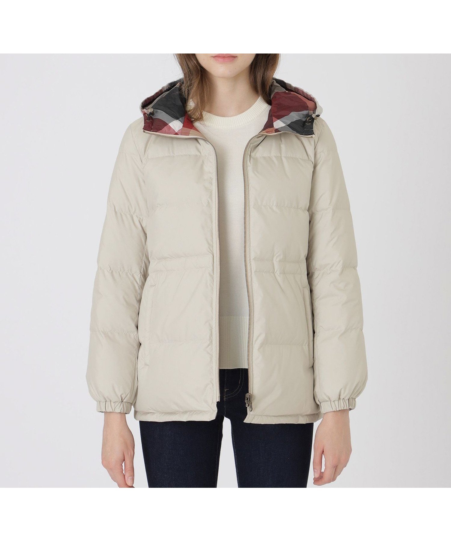 【ブルーレーベル クレストブリッジ/BLUE LABEL CRESTBRIDGE】の【10th ANNIVERSARY】【はっ水】ストレッチタフタリバーシブルダウンコート インテリア・キッズ・メンズ・レディースファッション・服の通販 founy(ファニー) 　ファッション　Fashion　レディースファッション　Fashion for Women　アウター　Coat / Outerwear Collection　コート・ロングコート・ピーコート　Long Coats, Peacoats & More　ダウンジャケット・軽量ダウン　Warm & Lightweight Down Jackets　ダウン　Down, Puffer　チェック　Check, Plaid, Tartan　ボトム　Bottoms, Lower Wear　リバーシブル　Reversible, Two-Sided　無地　Plain, Solid Color　ベージュ|ID: prp329100004794128 ipo3291000000034925955