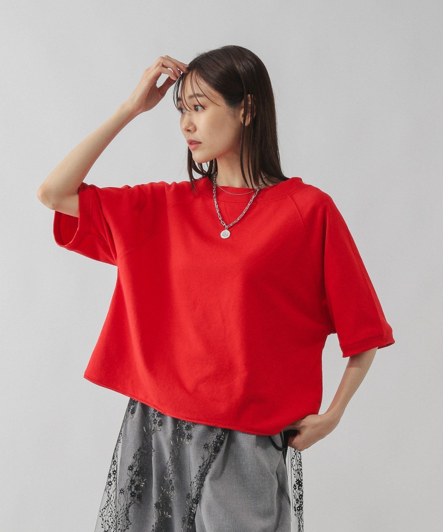 【グローバルワーク/GLOBAL WORK】の乾きやすいラグラン6分袖/579375 インテリア・キッズ・メンズ・レディースファッション・服の通販 founy(ファニー) ファッション Fashion レディースファッション Fashion for Women トップス・カットソー Cut & Sew Tops スリーブ Sleeve, Long Sleeve / Short Sleeve ワイド Wide, Wide Fit エレガント 上品 Elegant 楽ちん Easy Fit, Comfortable レッド35|ID: prp329100004794160 ipo3291000000034785182