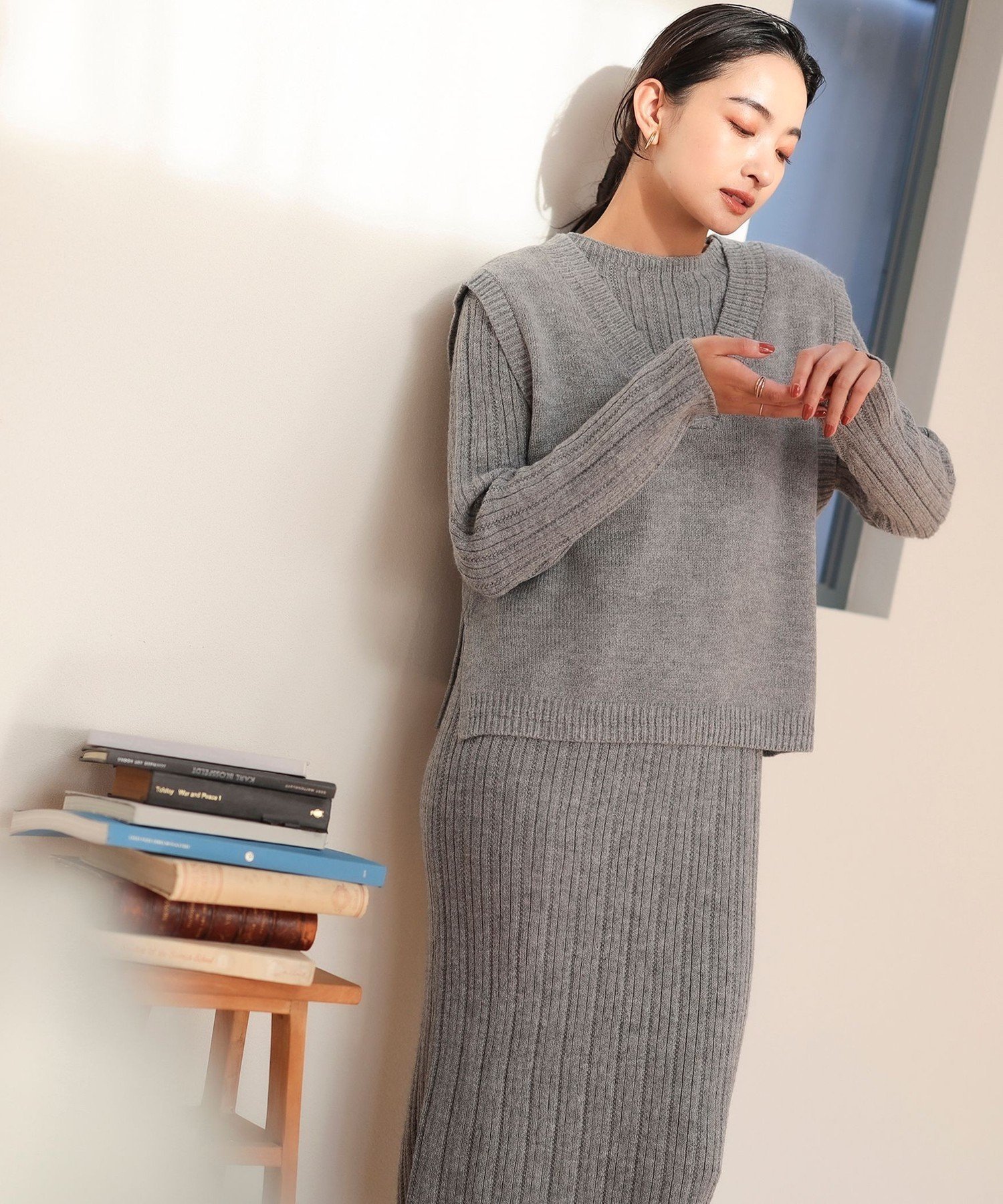 【ビームス ウイメン/BEAMS】のニットベスト * ワンピース (セットアイテム) インテリア・キッズ・メンズ・レディースファッション・服の通販 founy(ファニー) ファッション Fashion レディースファッション Fashion for Women アウター Coat / Outerwear Collection ショート Short, Short Length トレンド Trend, Trending Now パターン Pattern, Design Print ベスト Vest, Waistcoat ロング Long, Long-Length LIGHT GREY|ID: prp329100004794177 ipo3291000000034785251